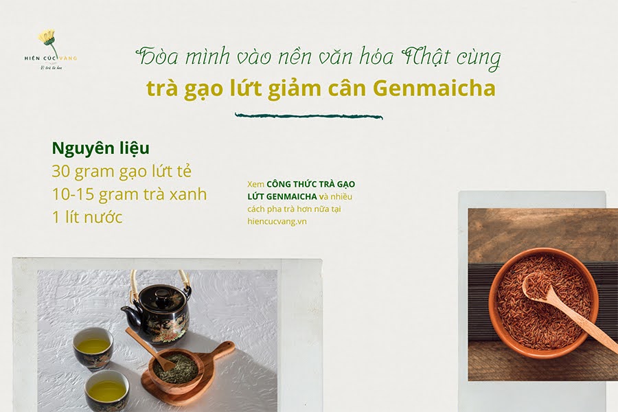 cách pha trà gạo lứt giảm cân genmaicha